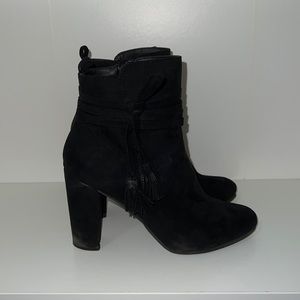 Black Suede Ankle Booties Sz 7